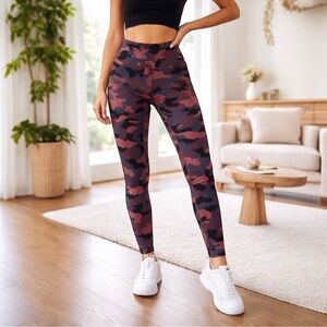 Lululemon Align High Rise Leggings Camo Burgundy Black Size 12 28” Yoga Pants